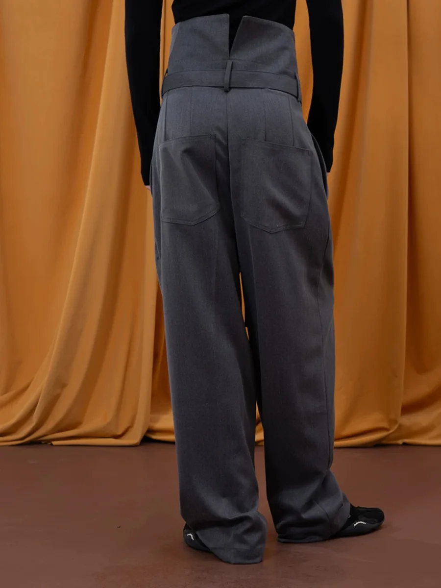 CLP | Foldover Waist Wide-Leg Trousers - 3