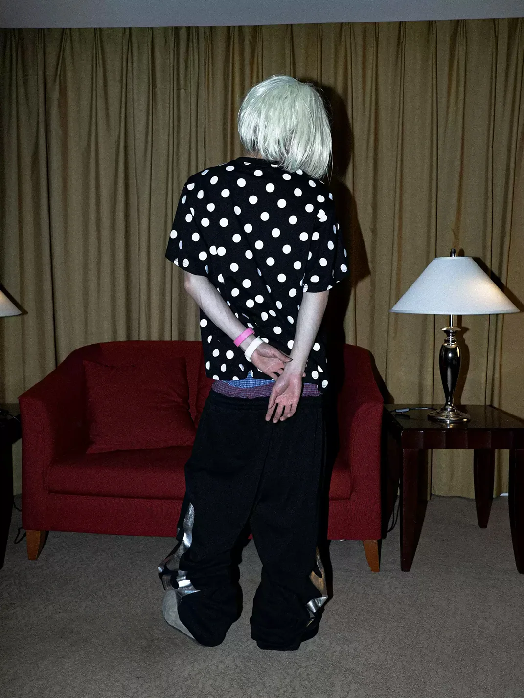 PCCVISION | Baggy Silver Print Wide-Leg Sweatpants