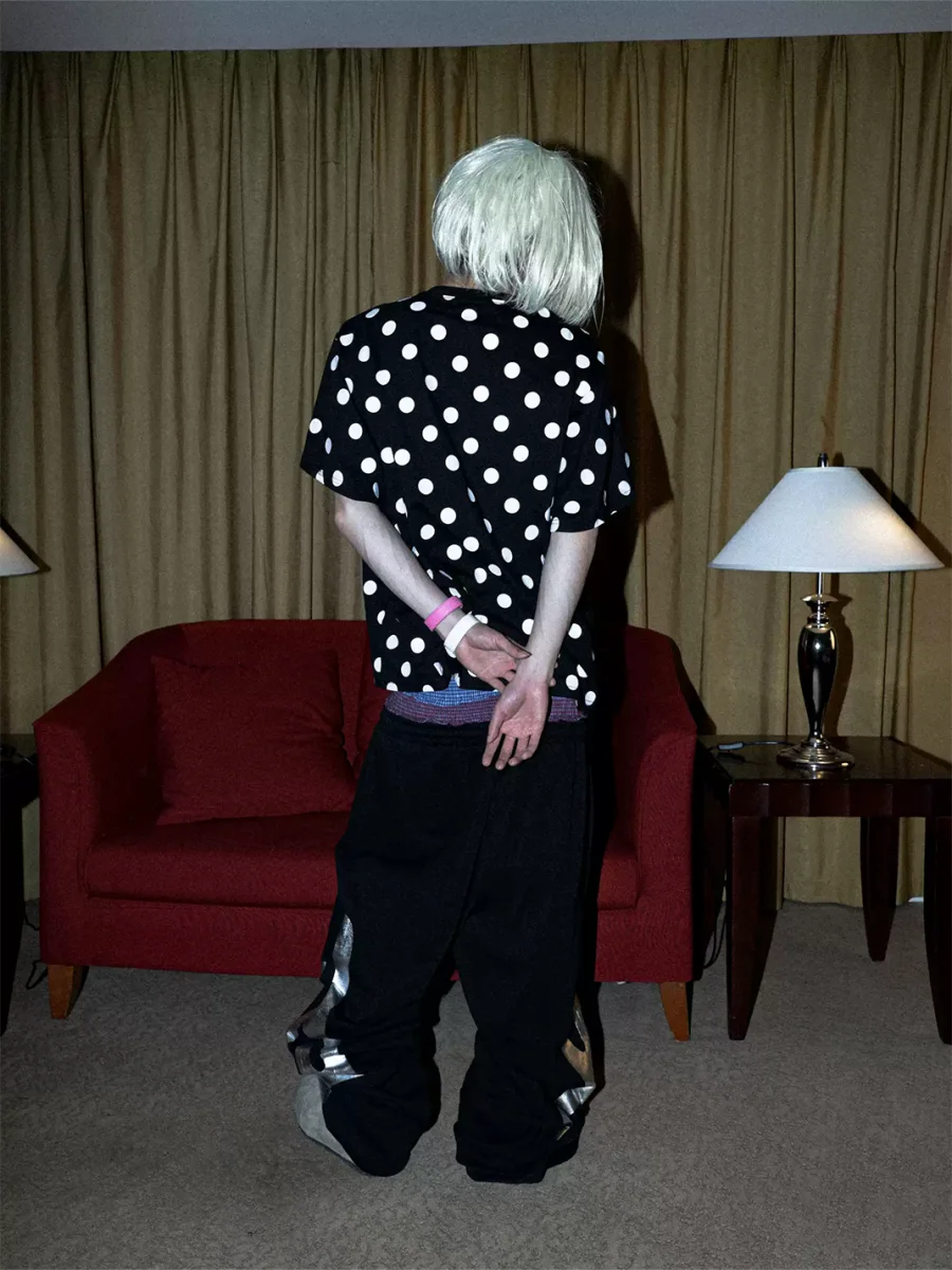 PCCVISION | Baggy Silver Print Wide-Leg Sweatpants - 4