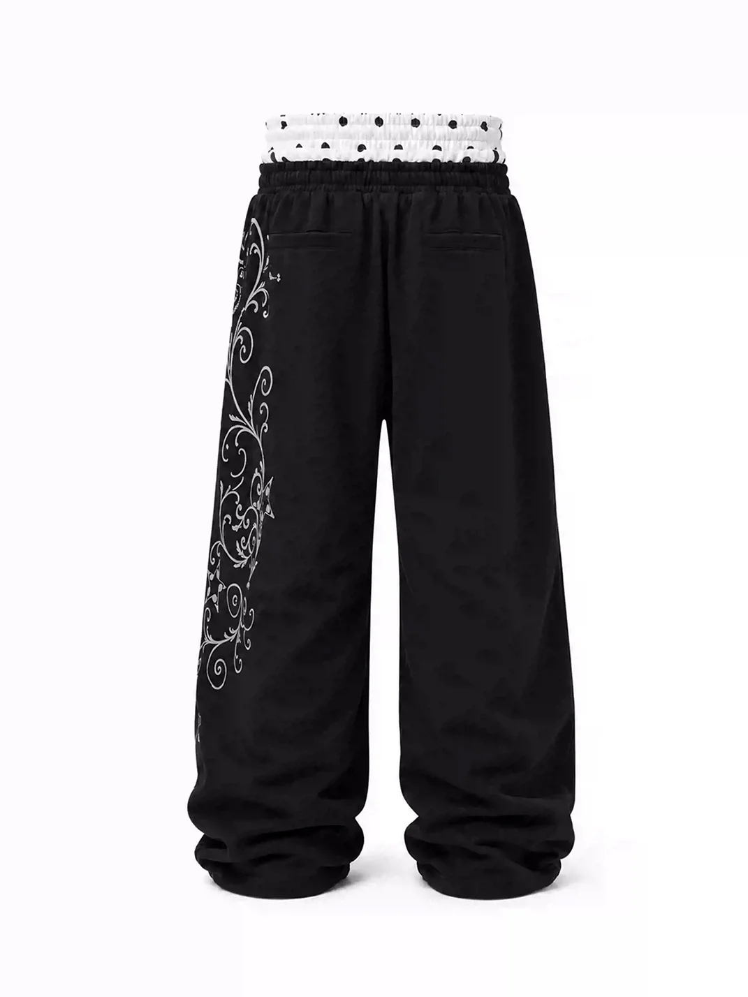 KARMANISTIC | Double Waist Loose Wide Leg Drawstring Sweatpants