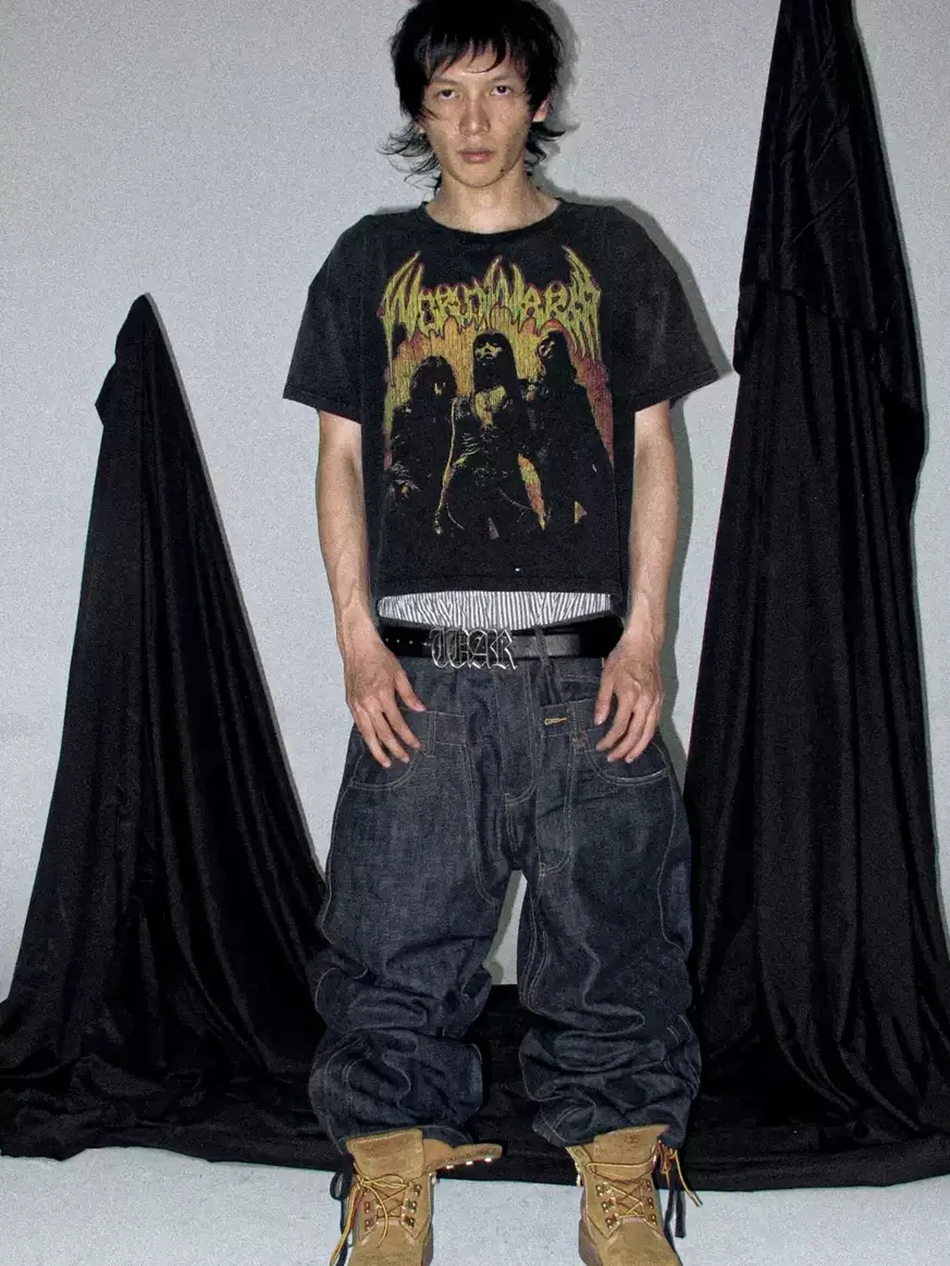 PCCVISION | Distressed Washed Graphic Short Sleeve T-Shirt