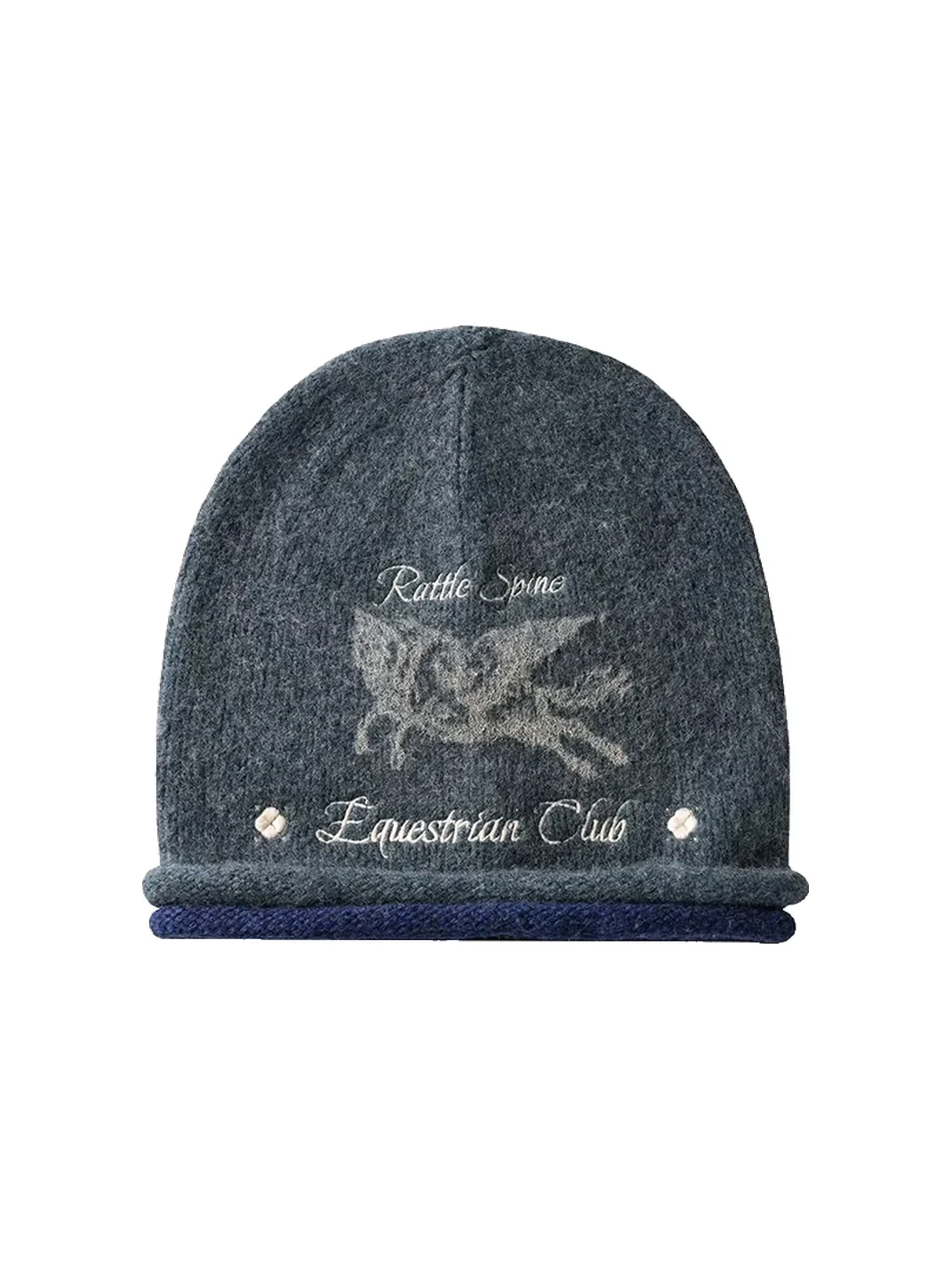REDRINSE | Winged Horse Double Cuff Wool Beanie