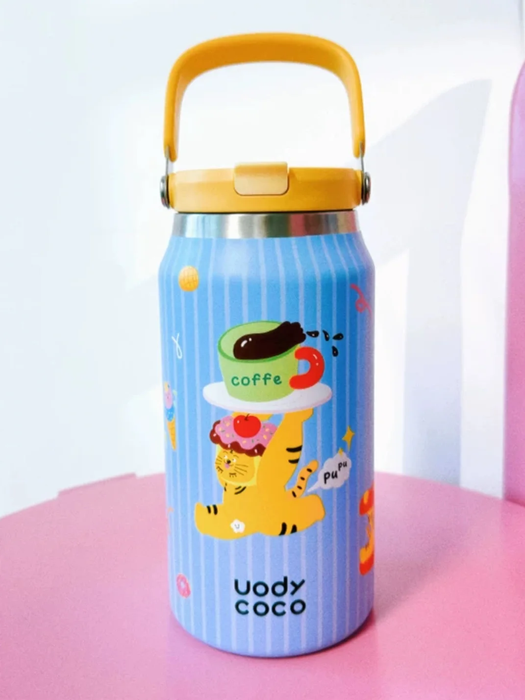 Uodycoco | Cute Cartoon Portable Insulated Water Bottle