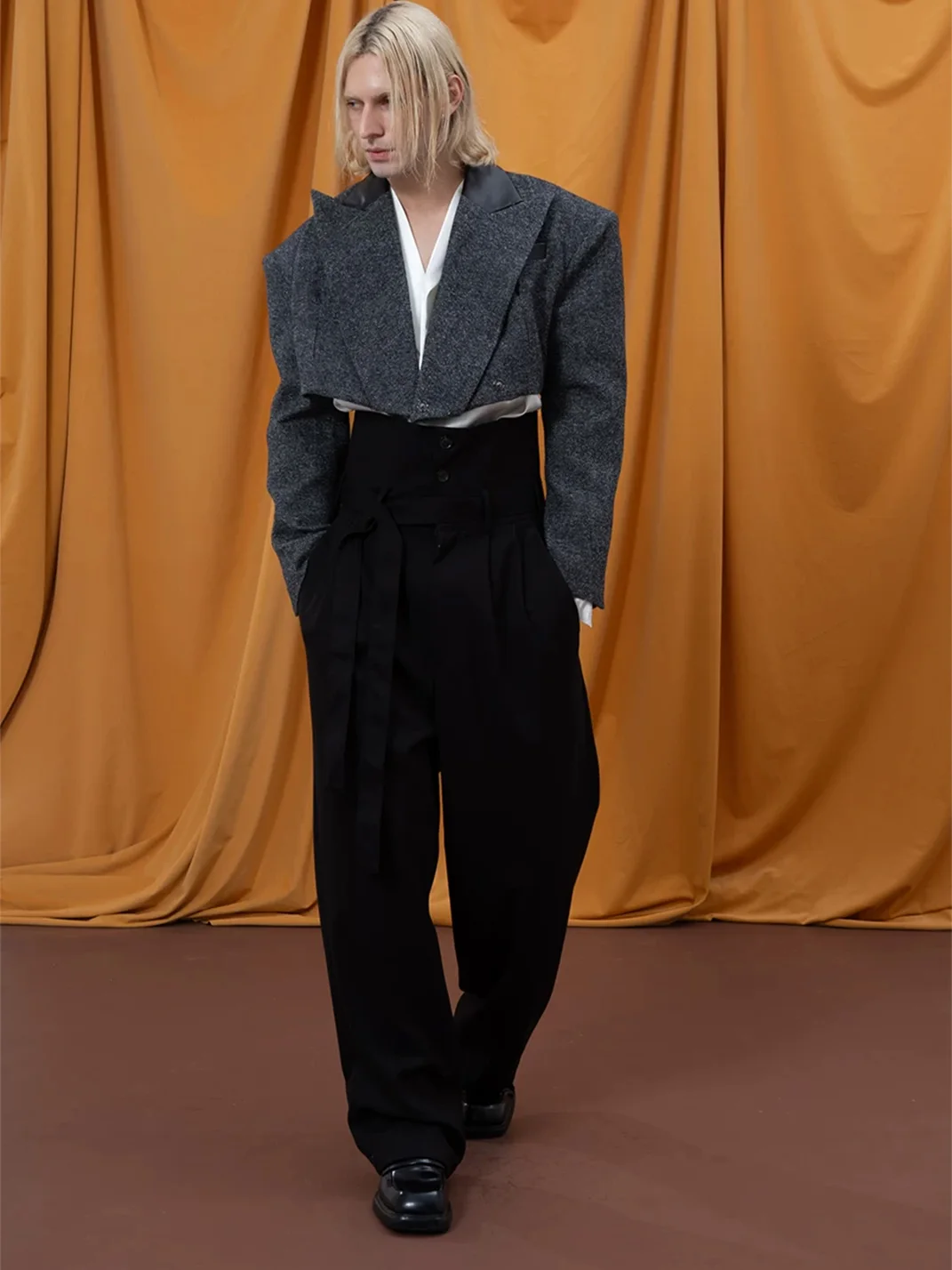 CLP | Foldover Waist Wide-Leg Trousers