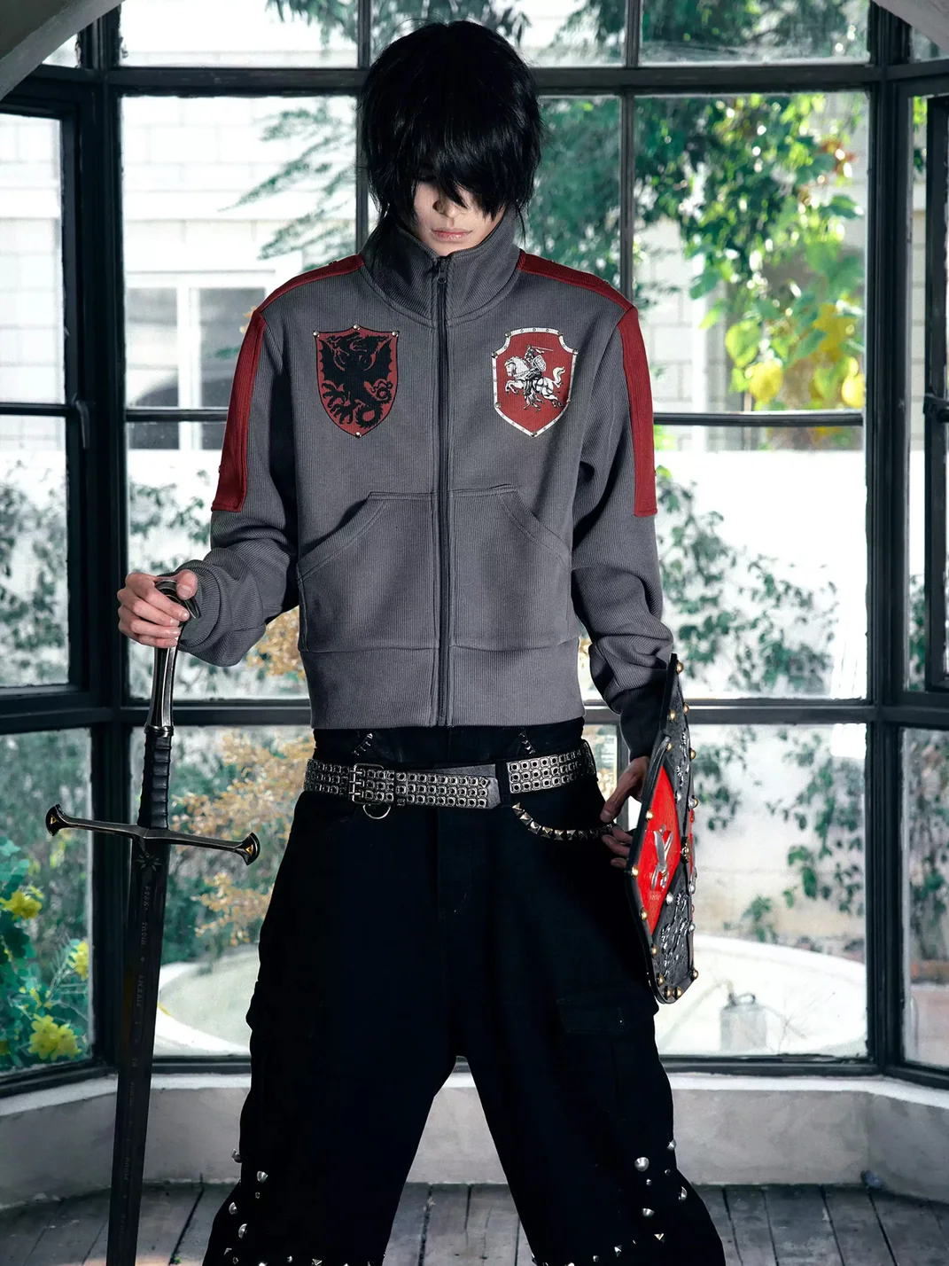 PAIKI | Knight Colorblock Stand Collar Fleece Sweatshirt