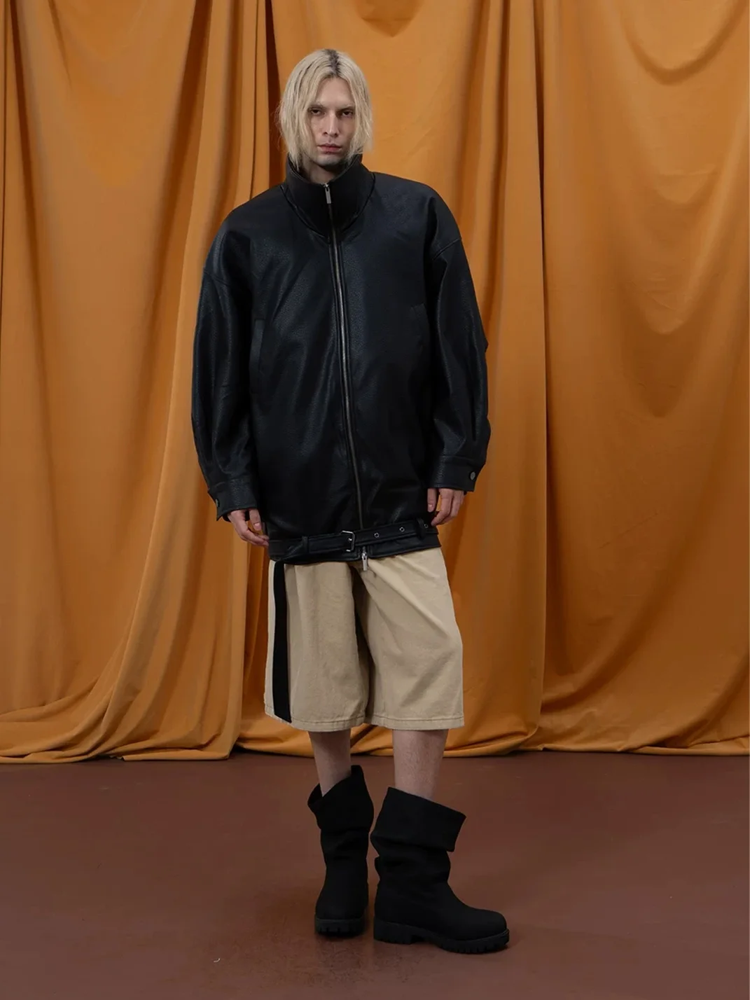 CLP | Oversized Belted Faux Leather Jacket