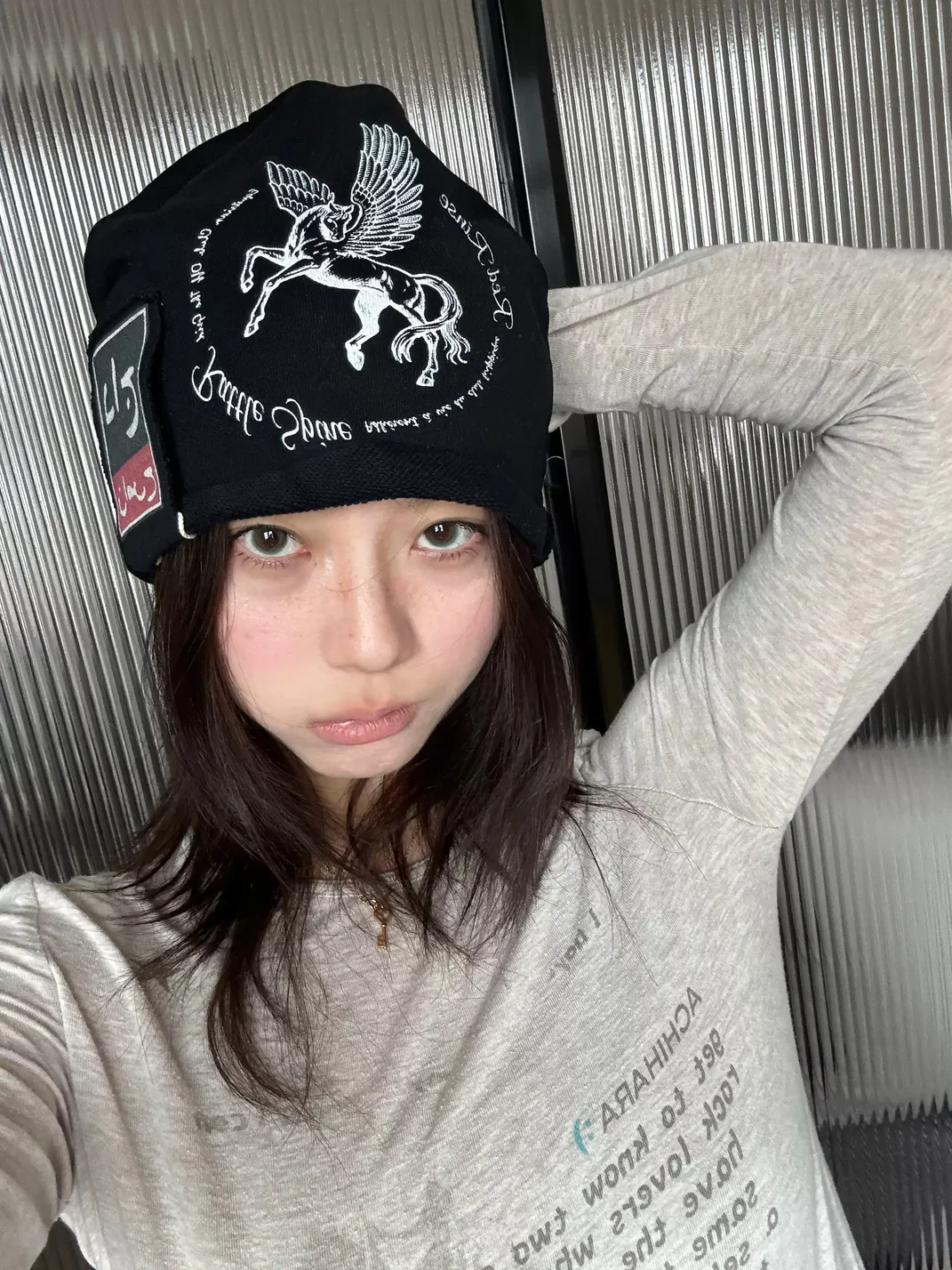 REDRINSE | Winged Pegasus Print Knit Beanie
