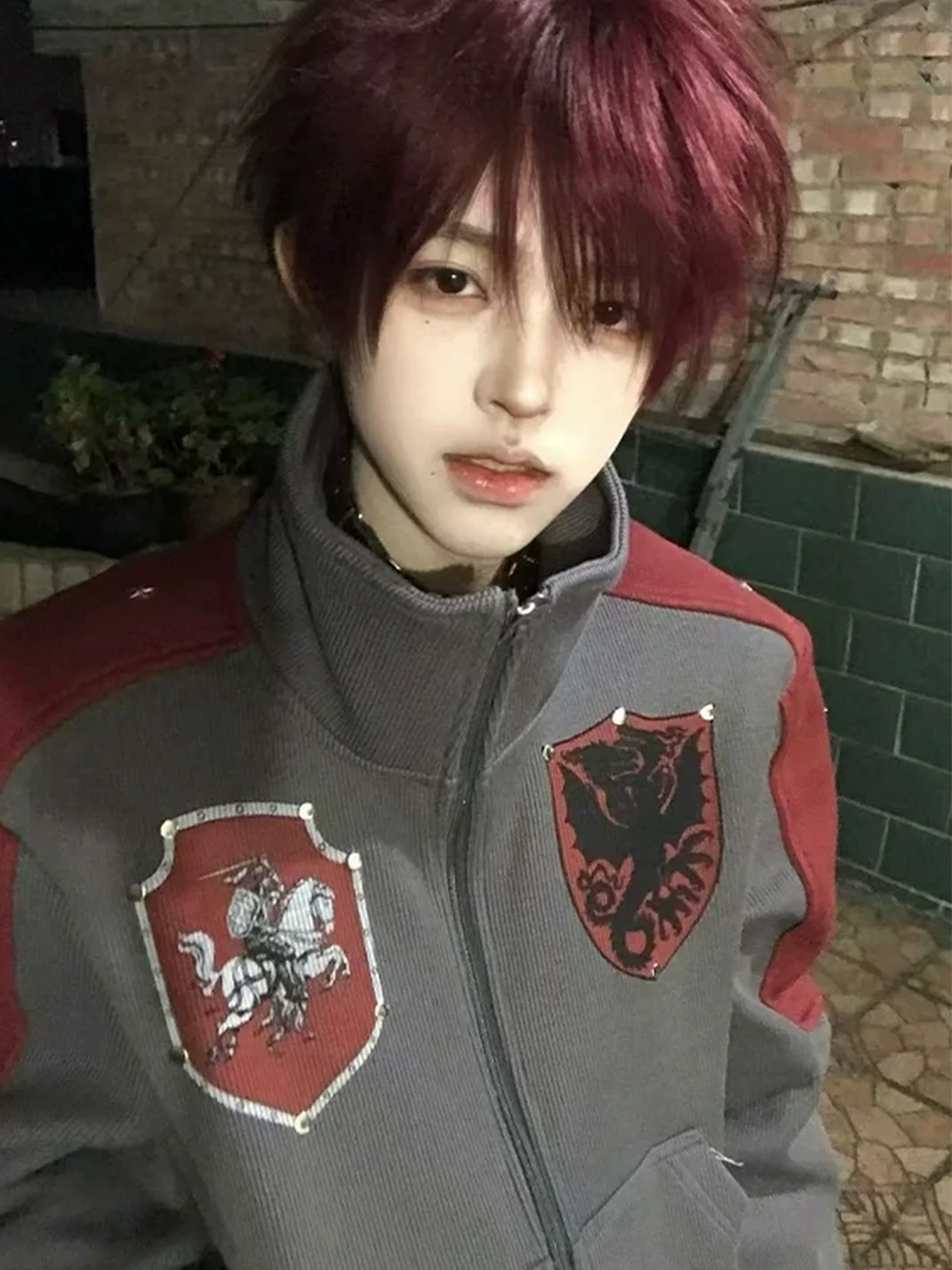 PAIKI | Knight Colorblock Stand Collar Fleece Sweatshirt