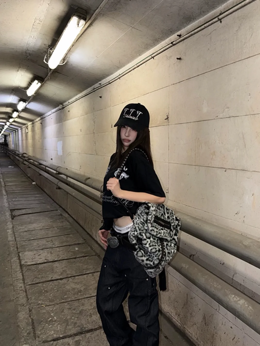 WANNA LAB | Distressed 777 Embroidered Curved Brim Baseball Cap