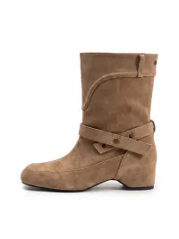 MIAOLV | Retro Buckle Western Ankle Boots