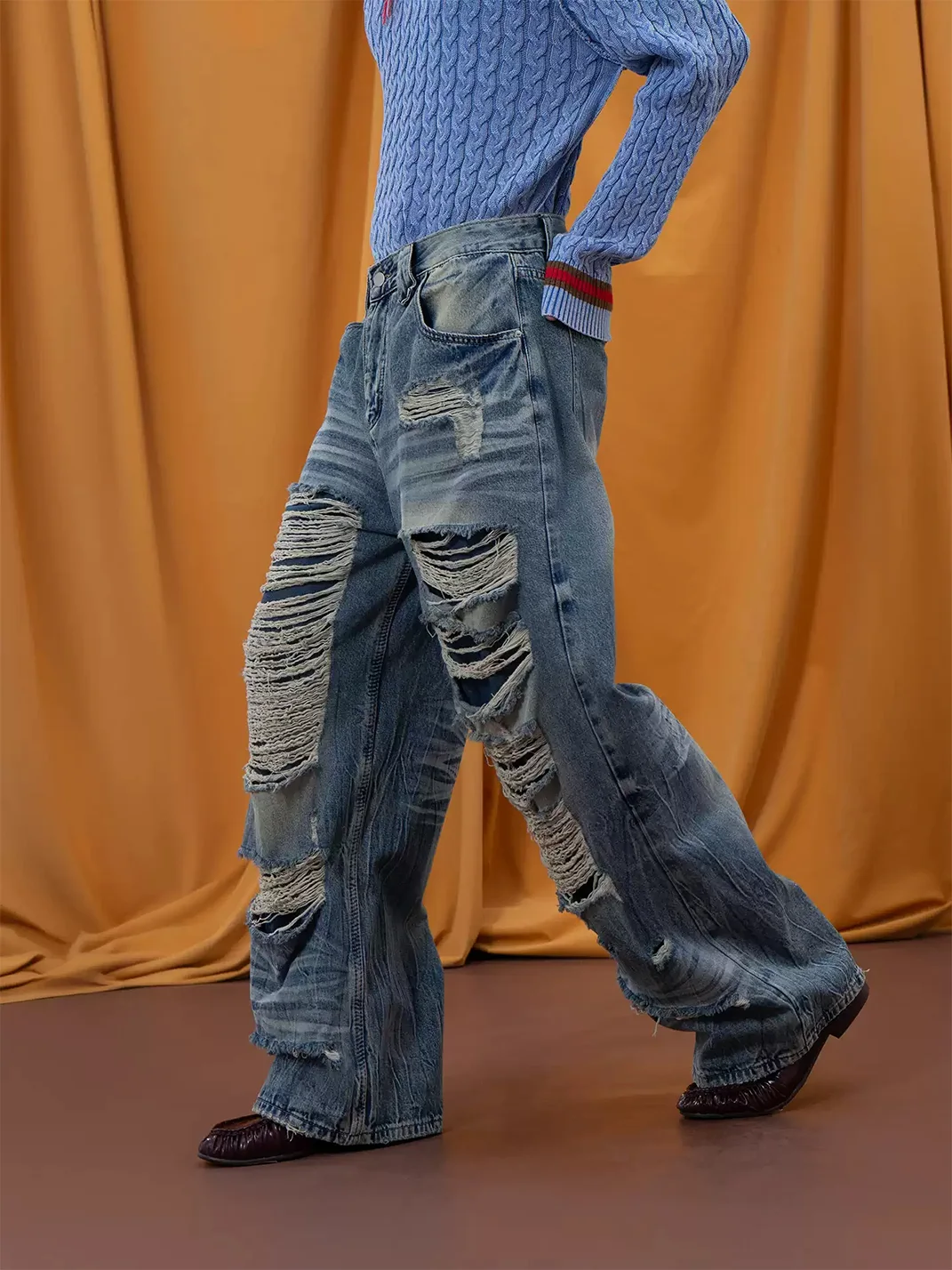 CLP | Distressed Wide Leg Jeans