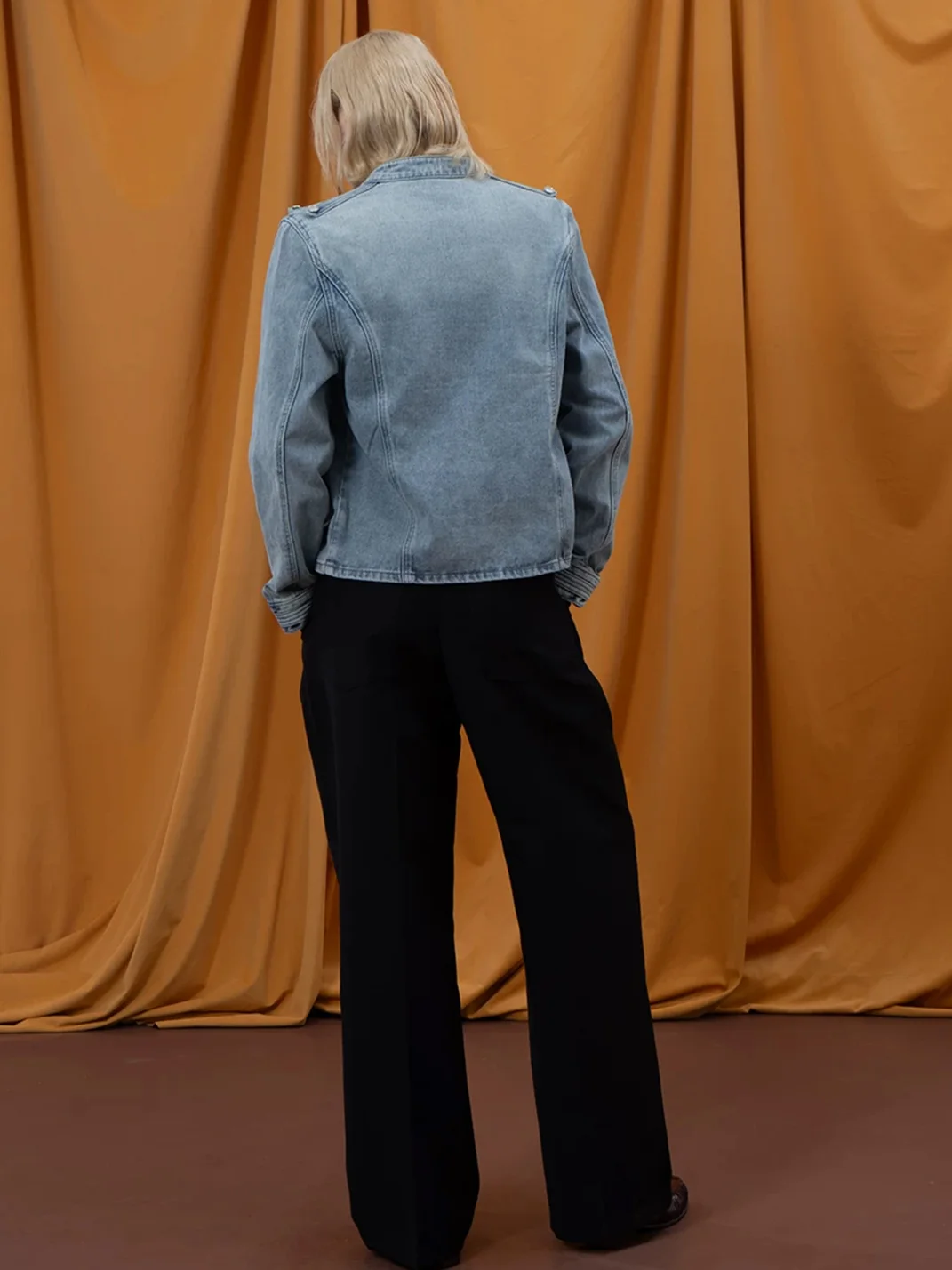 CLP | Cropped Double-Breasted Denim Jacket