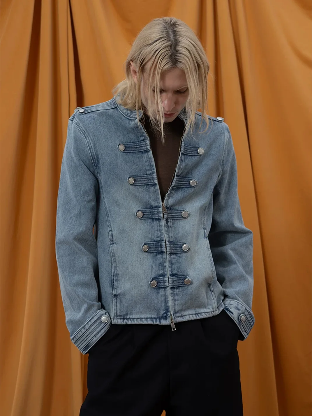 CLP | Cropped Double-Breasted Denim Jacket