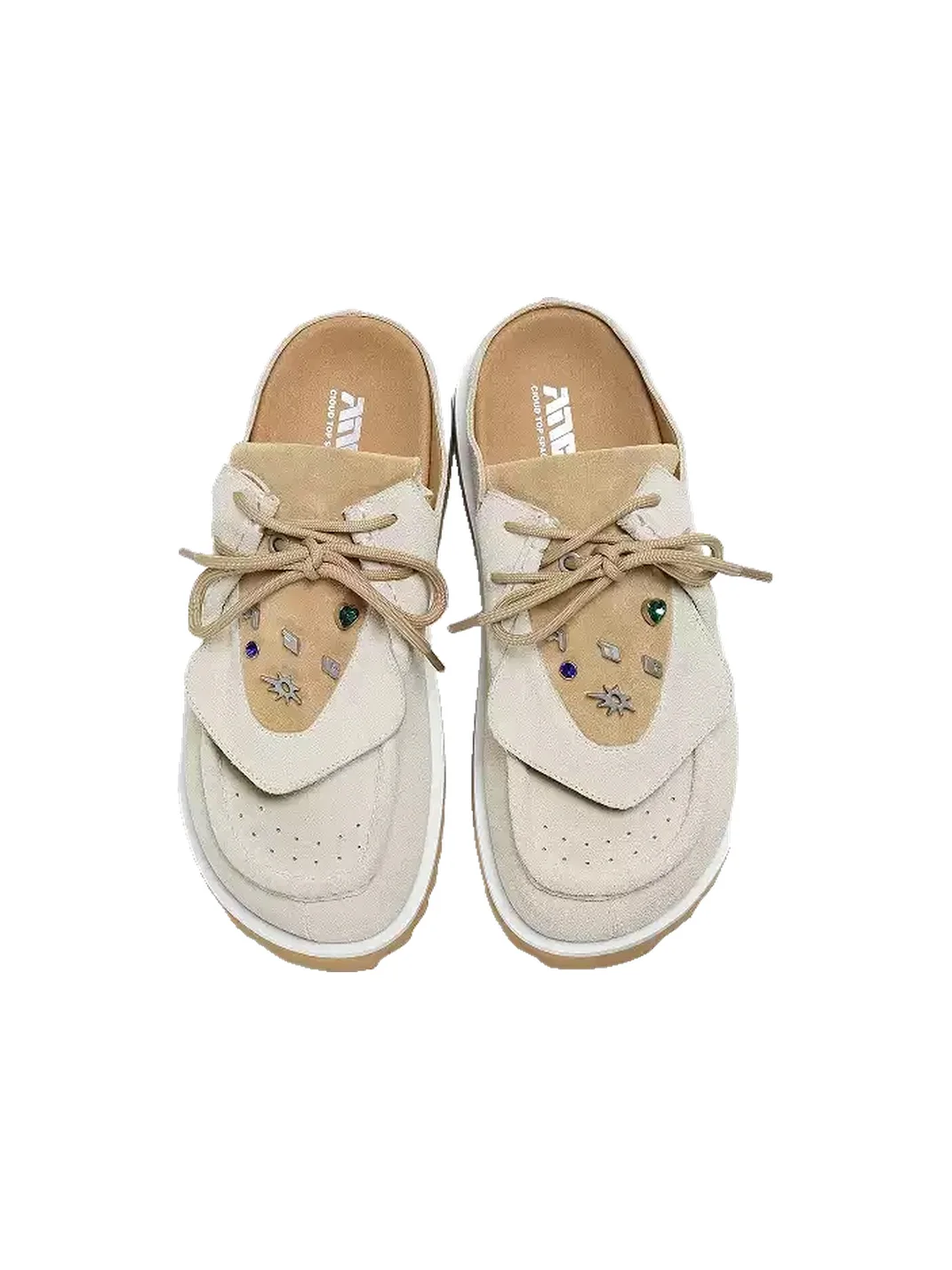 ADC | Suede Lace-Up Mule Slippers with Platform Sole
