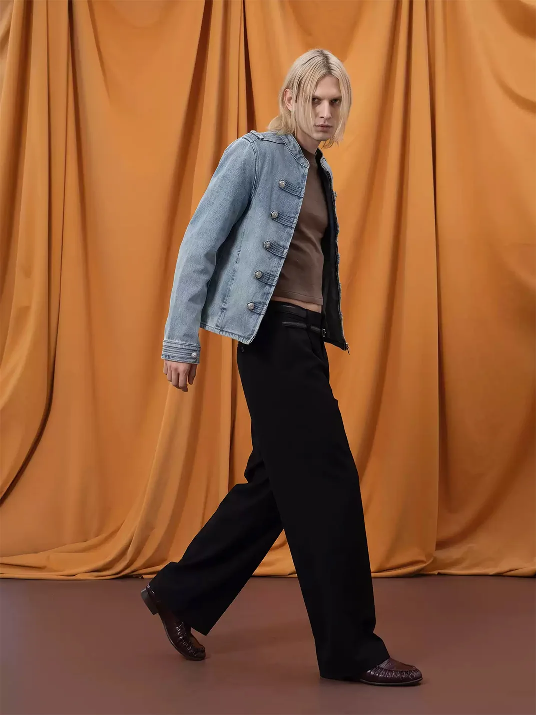 CLP | Cropped Double-Breasted Denim Jacket