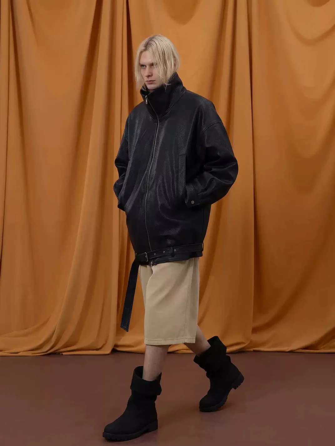 CLP | Oversized Belted Faux Leather Jacket