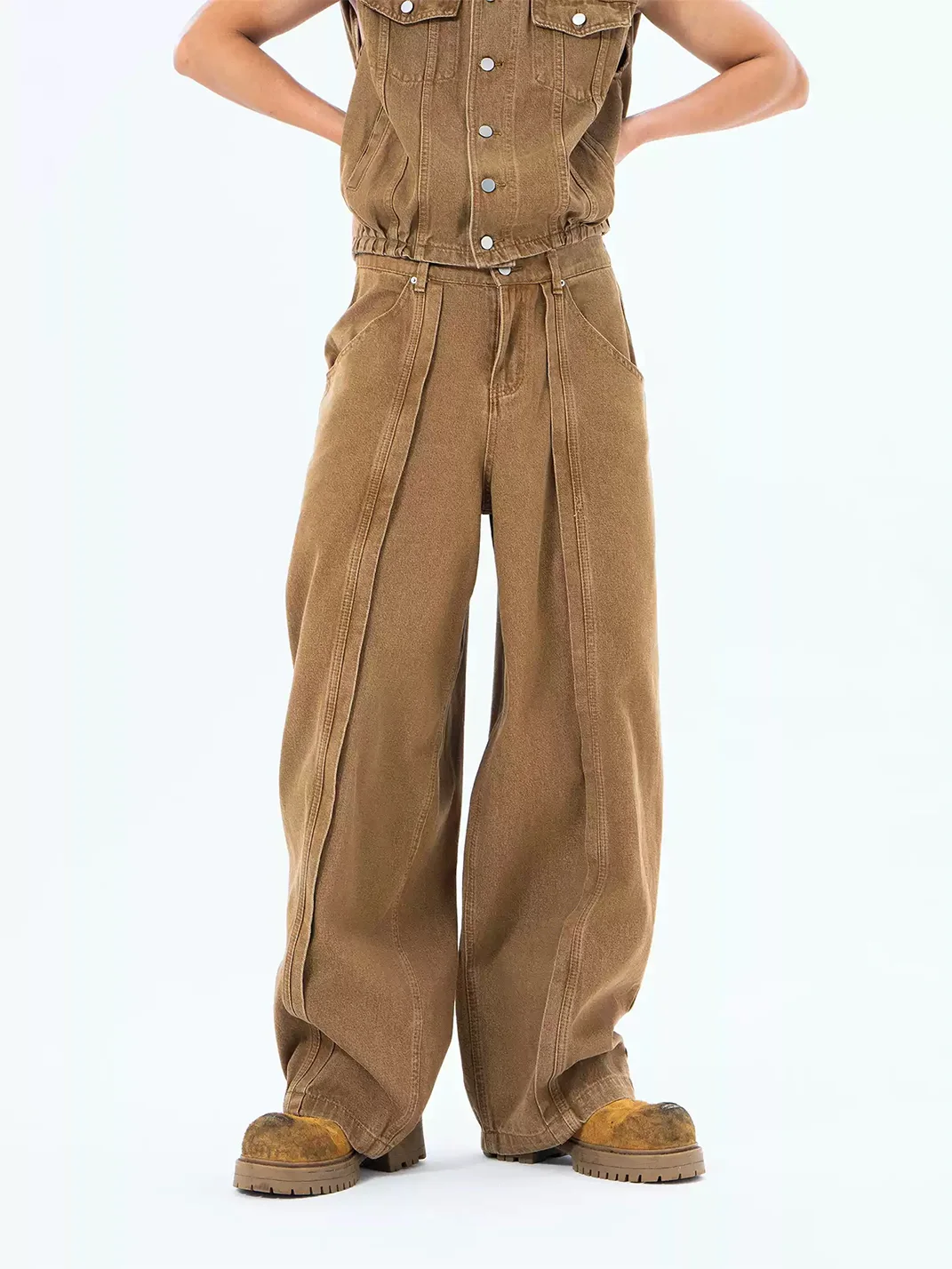CLP | Pleated Relaxed Wide-Leg Jeans