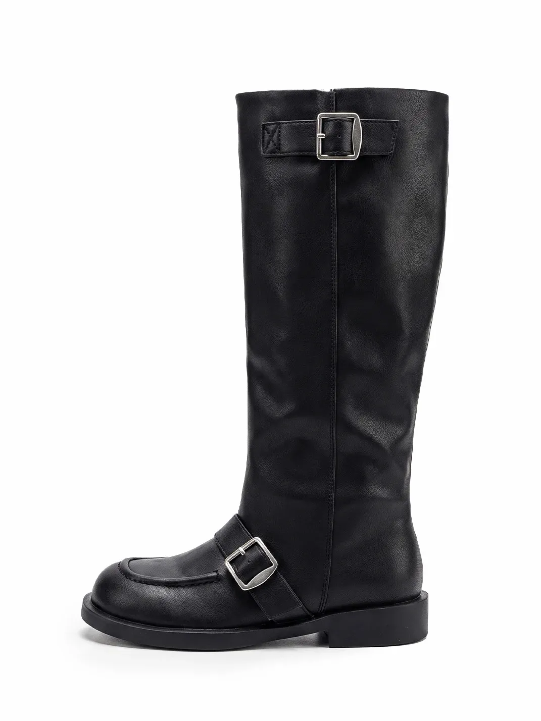 MIAOLV | Retro Buckle Block Heel Tall Boots