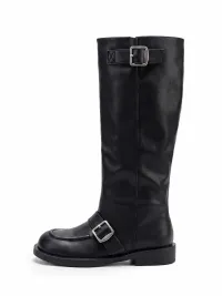 MIAOLV | Retro Buckle Block Heel Tall Boots