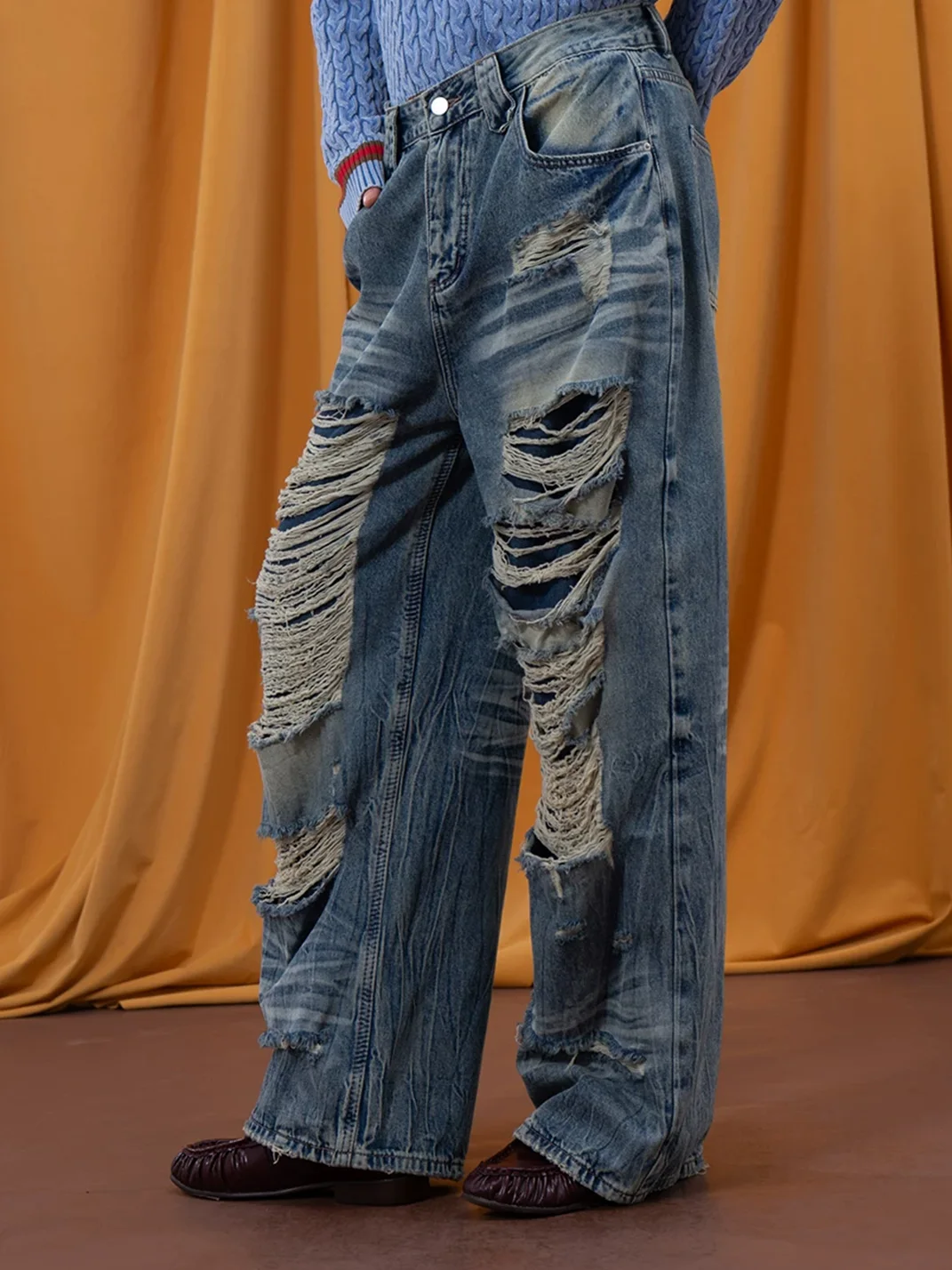 CLP | Distressed Wide Leg Jeans