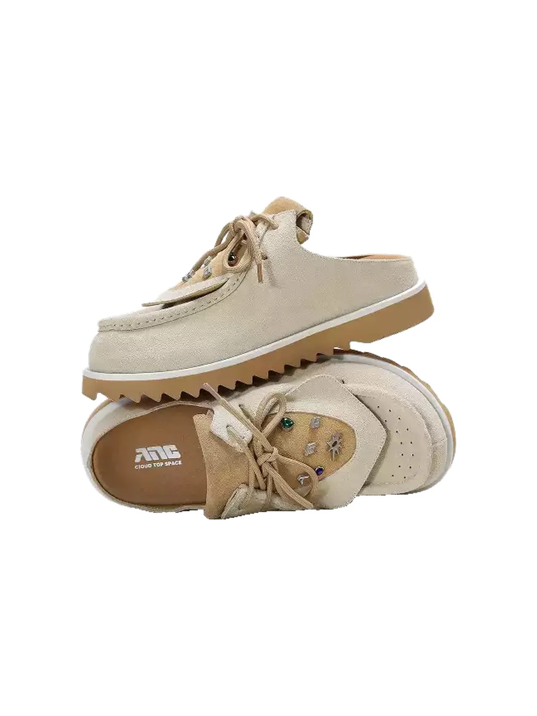 ADC | Suede Lace-Up Mule Slippers with Platform Sole