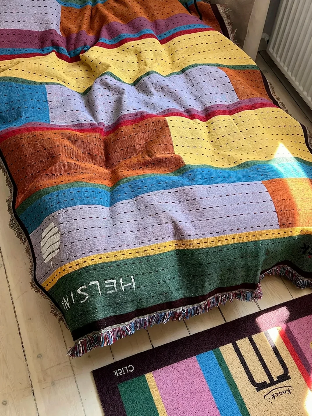 Click | Colorful Nordic Retro Knitted Sofa Blanket