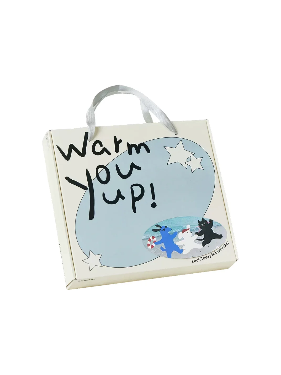 SOREMO | Dog Beach Scene Woven Tassel Throw Blanket