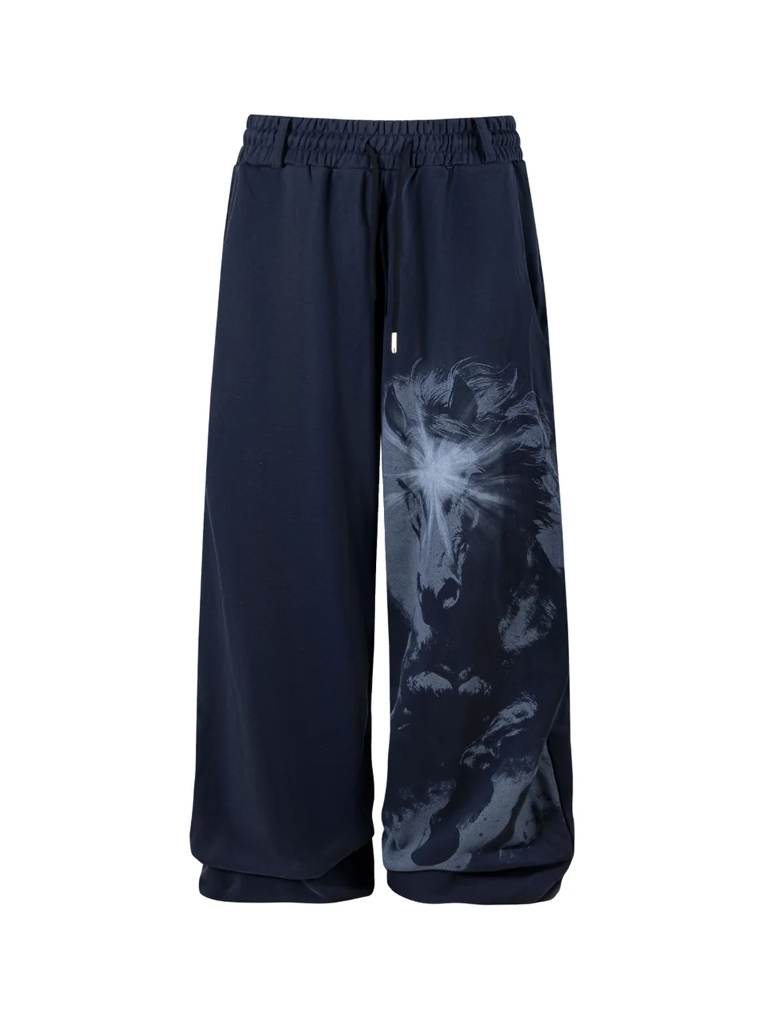 Tiesake | Two-Tone Cotton Wide-Leg Sweatpants
