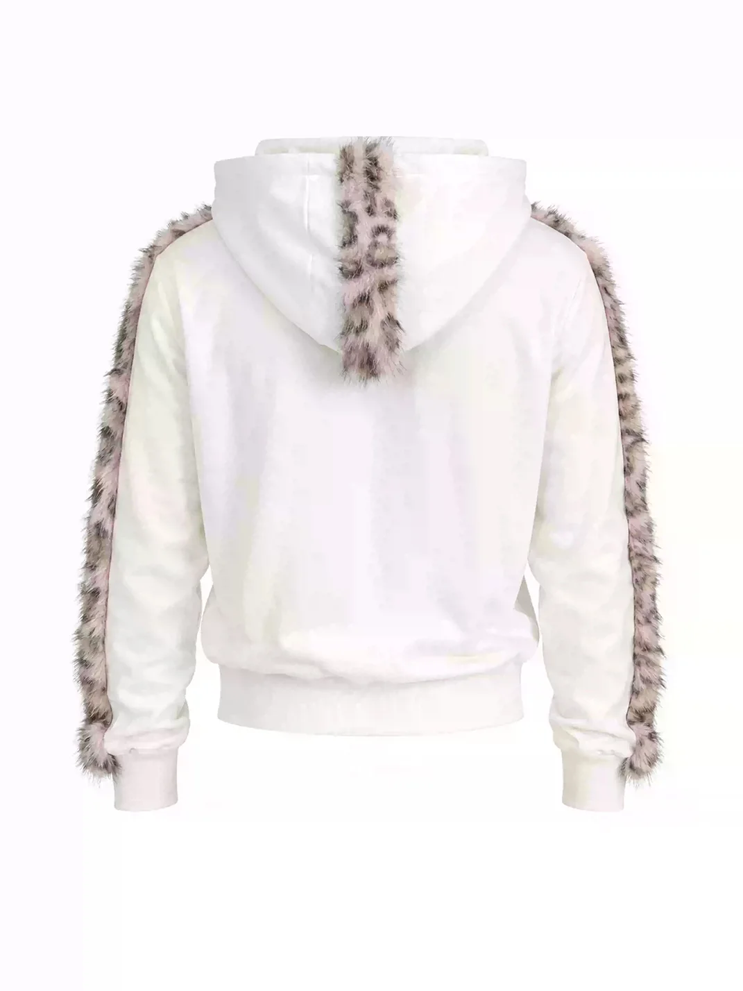 KARMANISTIC | Leopard Trim Relaxed Zip-Up Hoodie