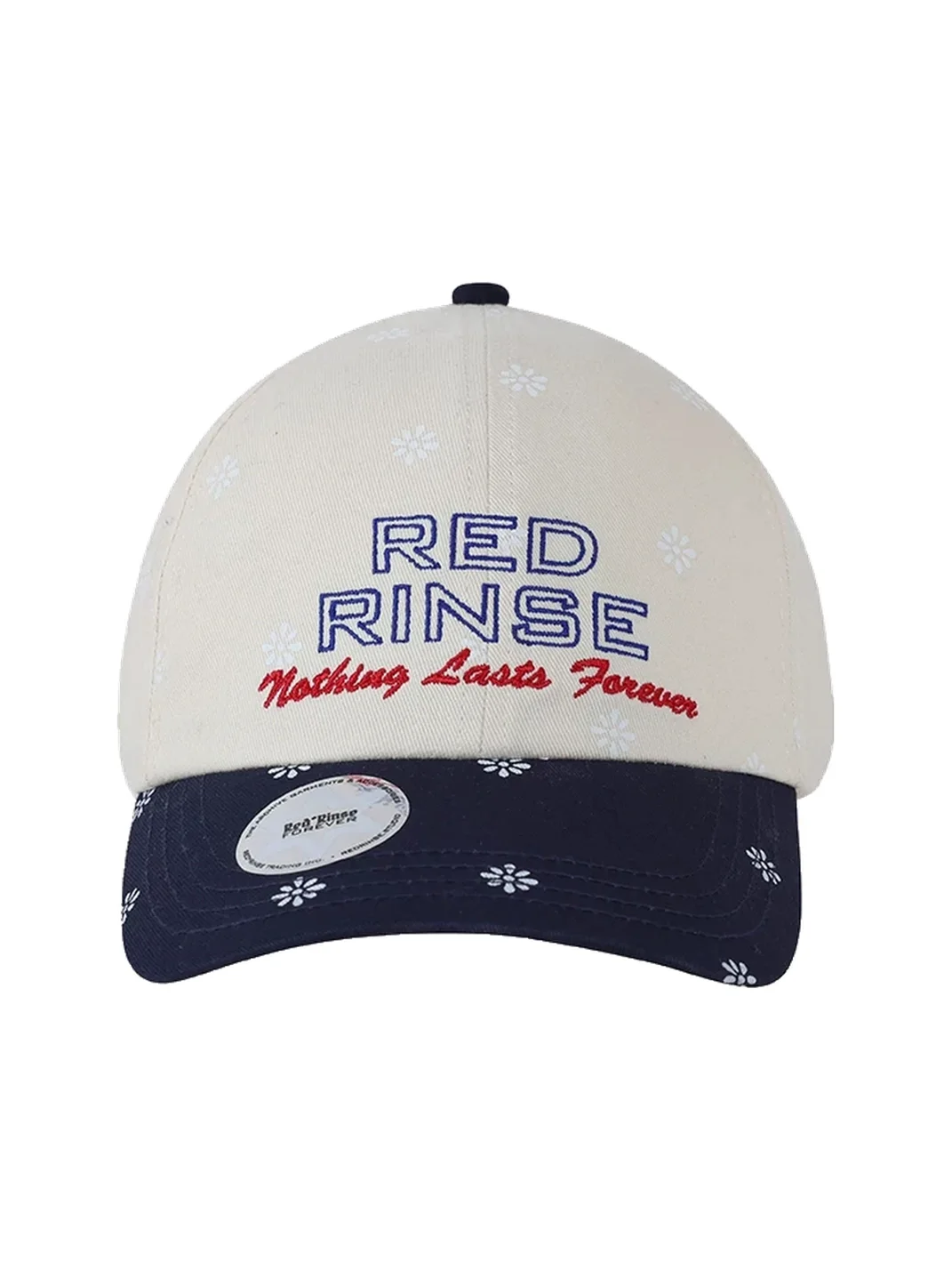 REDRINSE | Snowflake Embroidered Colorblock Curved Brim Cap