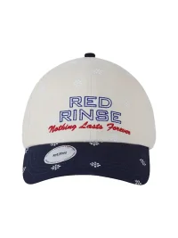 REDRINSE | Snowflake Embroidered Colorblock Curved Brim Cap
