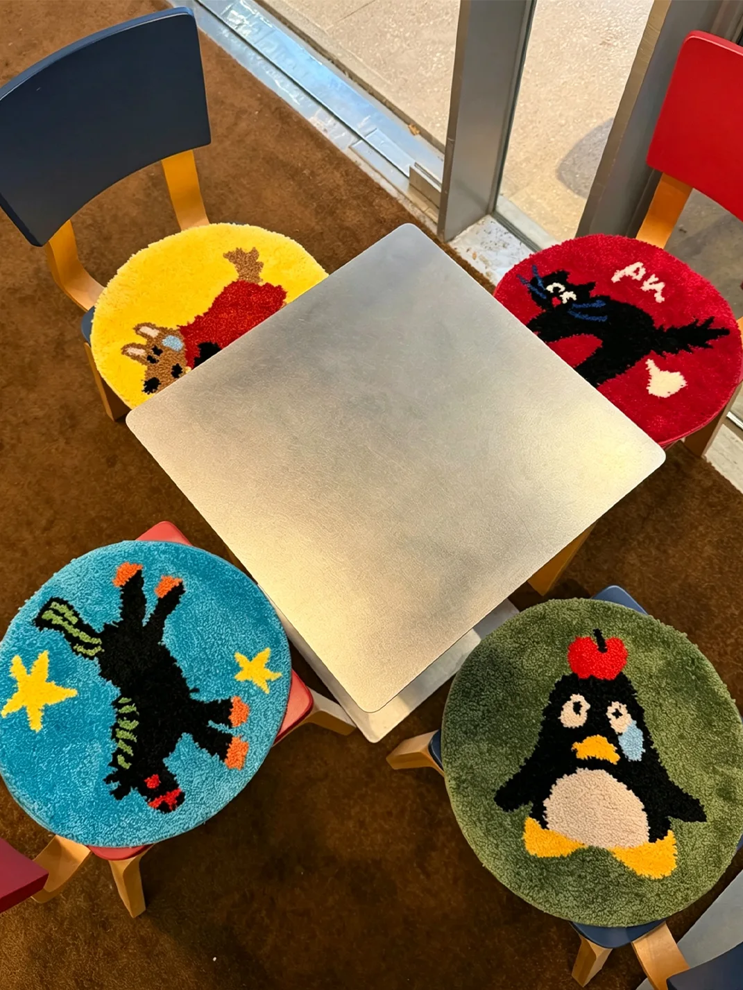Click | Round Cartoon Animal Tufted Chair Cushion