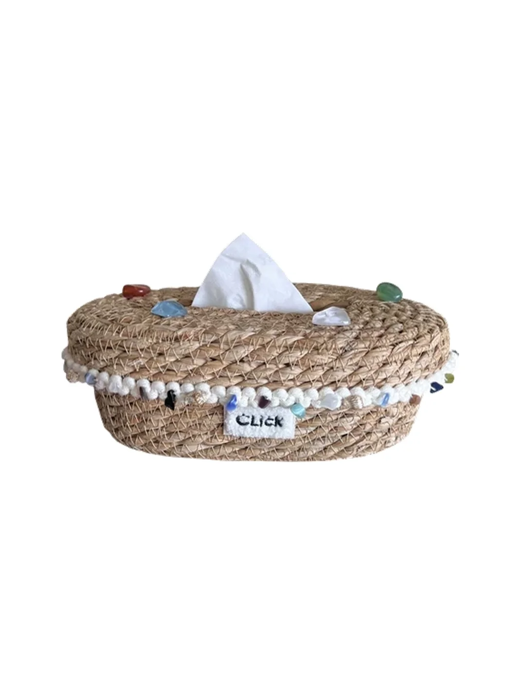 Click | Handwoven Straw Tissue Storage Box