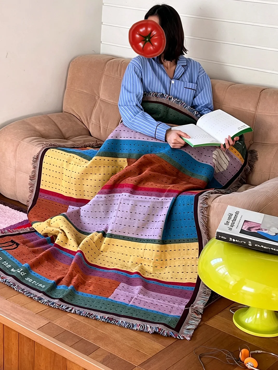Click | Colorful Nordic Retro Knitted Sofa Blanket