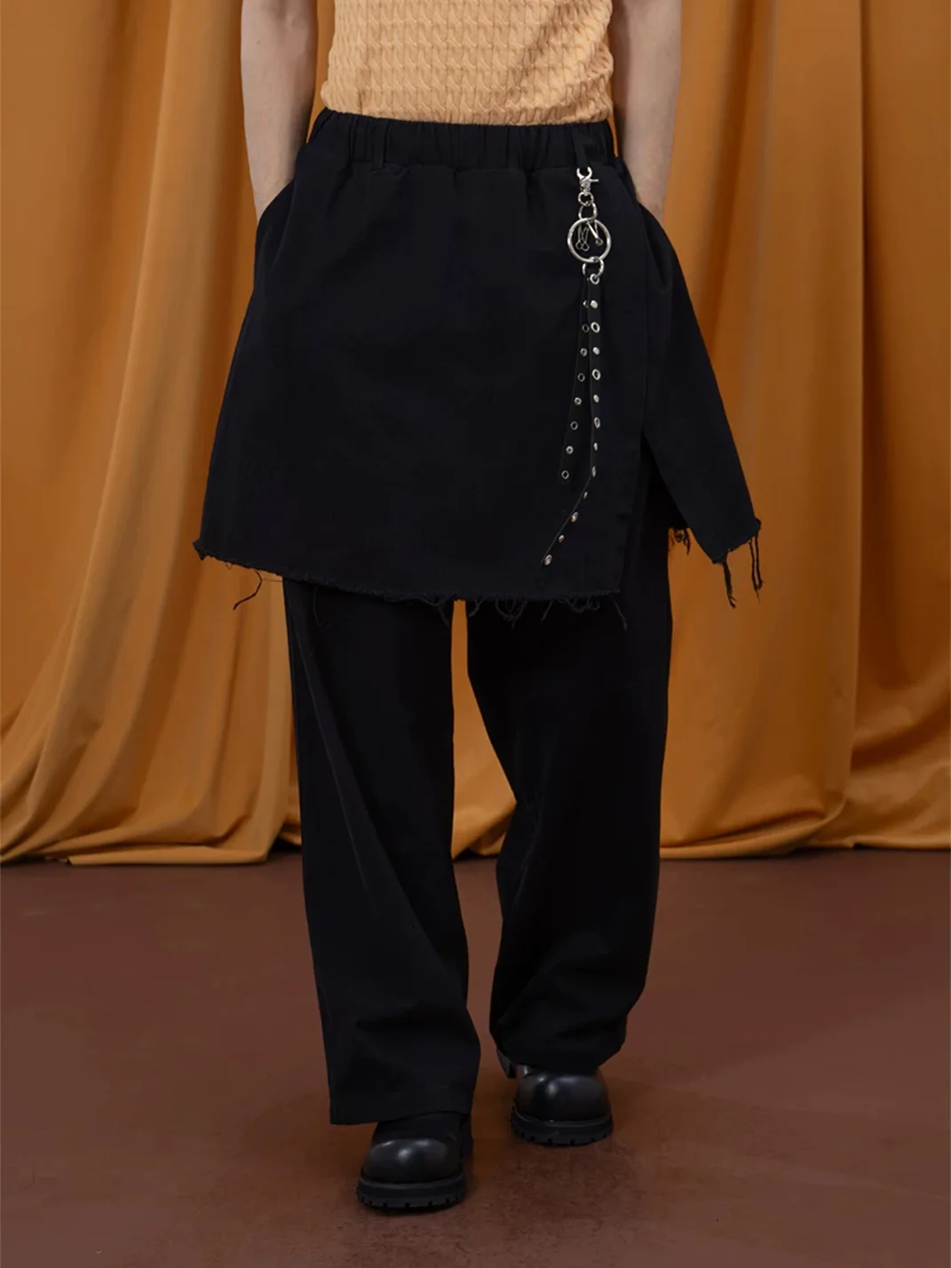 CLP | Layered Wide-Leg Drawstring Pants