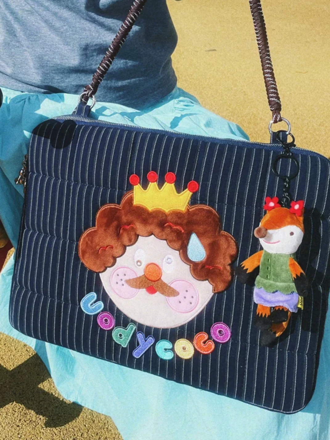 Uodycoco | Quilted Embroidered Cat Dog Laptop Bag