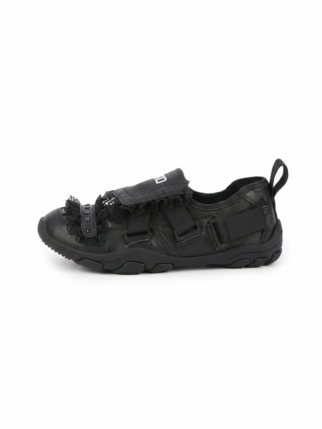 Enqo | Black Lace Strap Ballet Sneakers