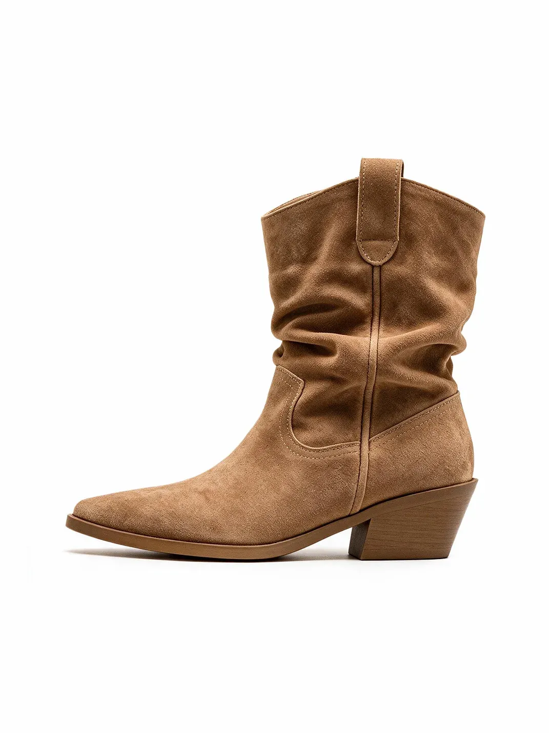 MIAOLV | Women's Pointed Toe Slouchy Western Ankle Boots