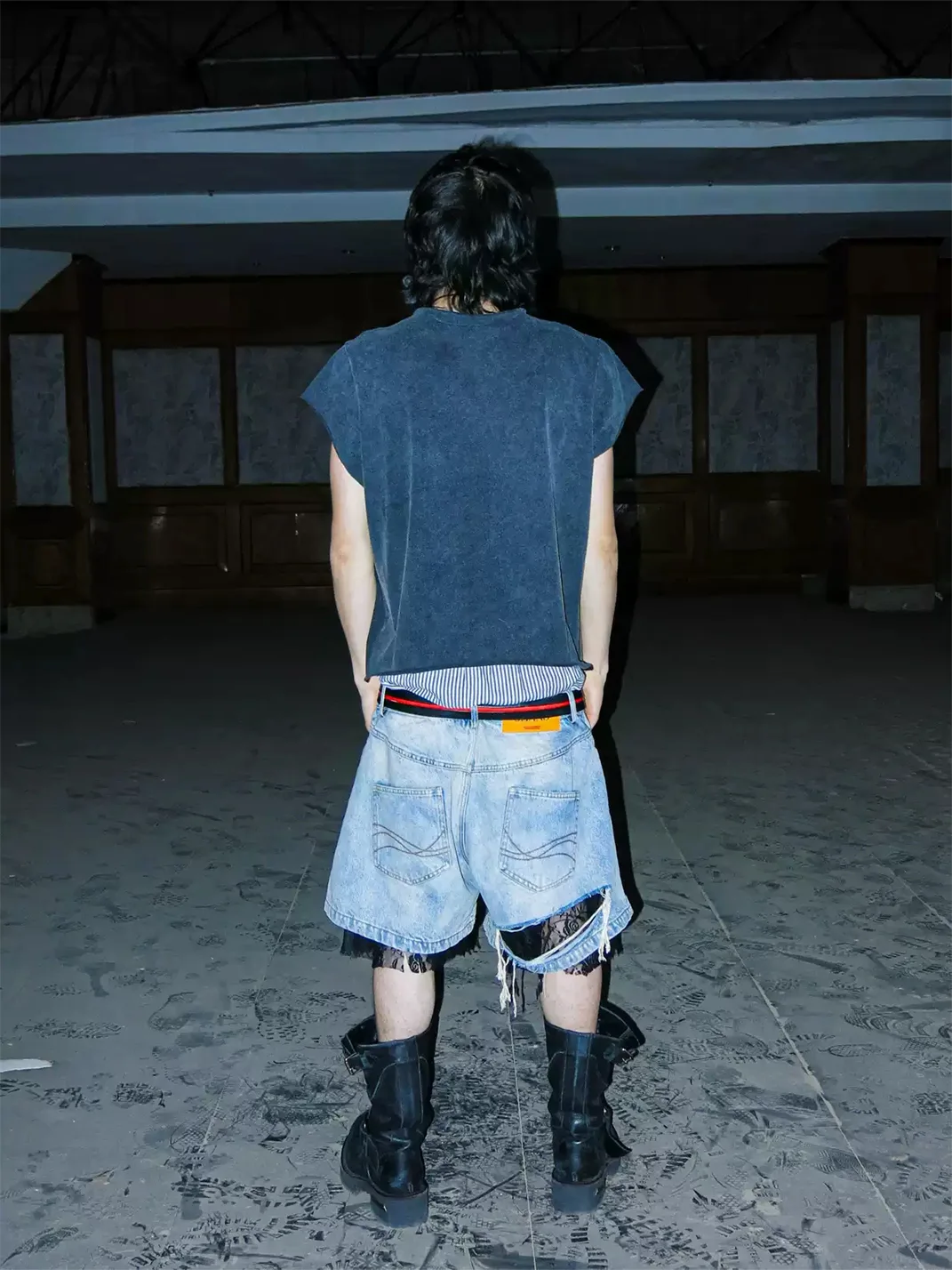 PCCVISION | Distressed Raw Edge Horse Print T-Shirt