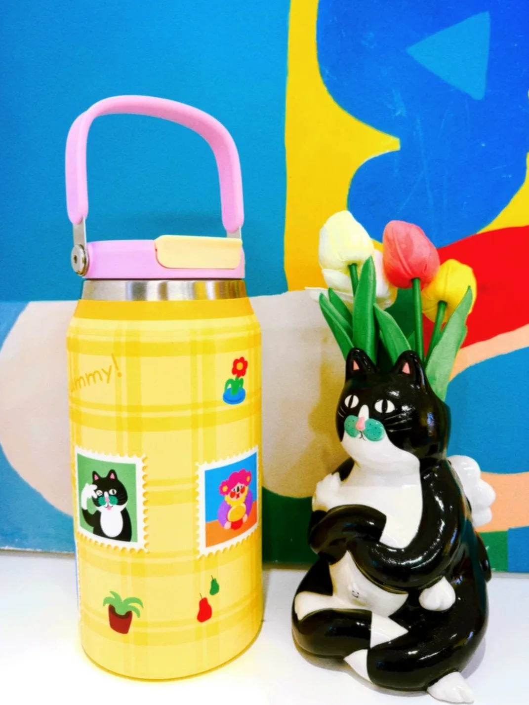 Uodycoco | Cute Cartoon Portable Insulated Water Bottle