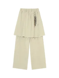 CLP | Layered Wide-Leg Drawstring Pants