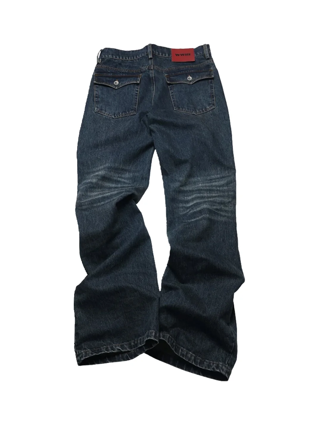PCCVISION | Washed Studded Wide-Leg Jeans