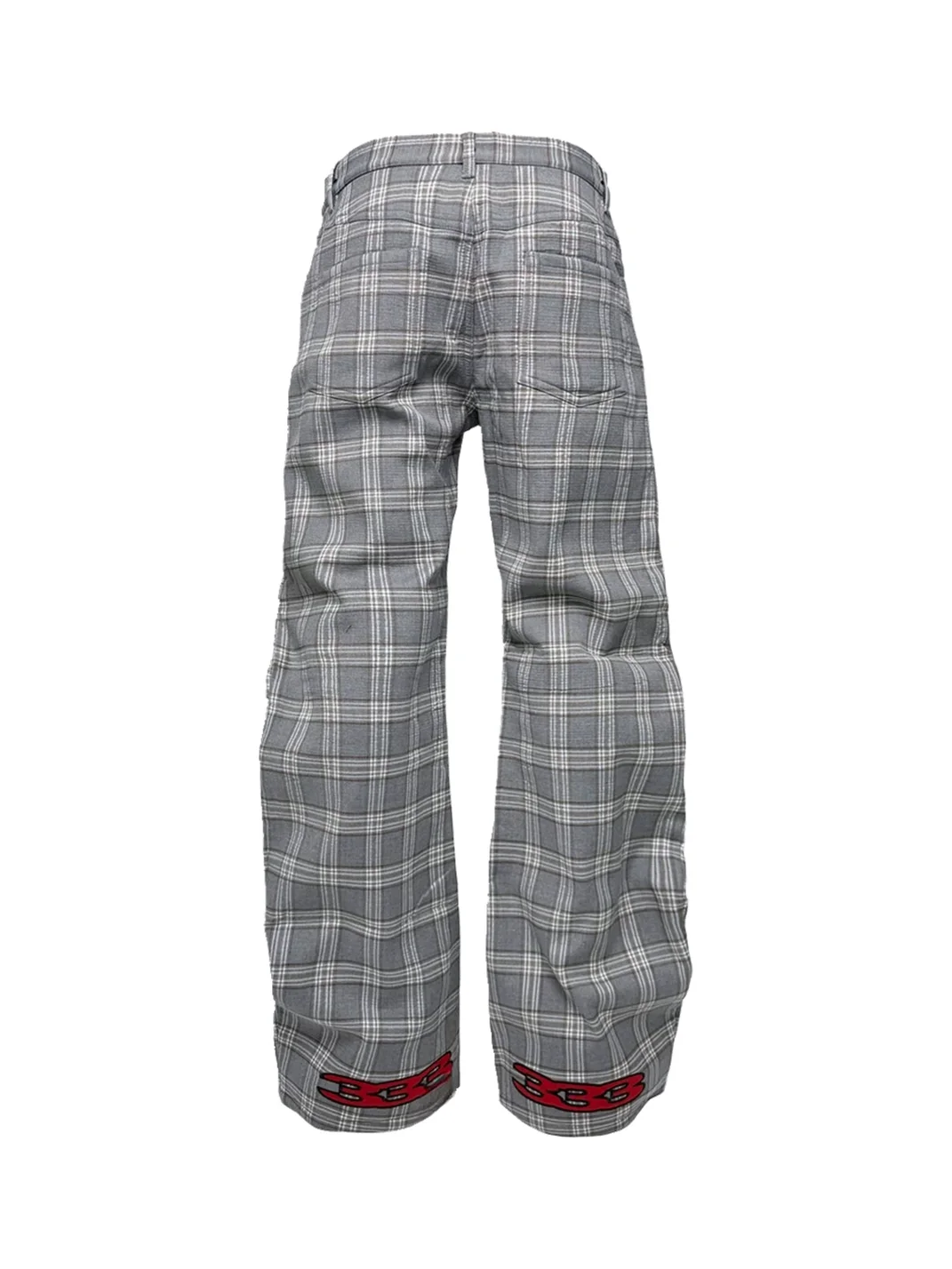 PCCVISION | Plaid Embroidered Pleated Wide-Leg Casual Pants
