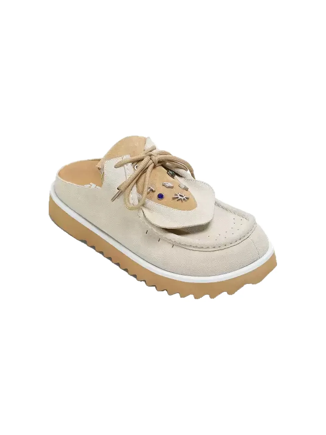 ADC | Suede Lace-Up Mule Slippers with Platform Sole