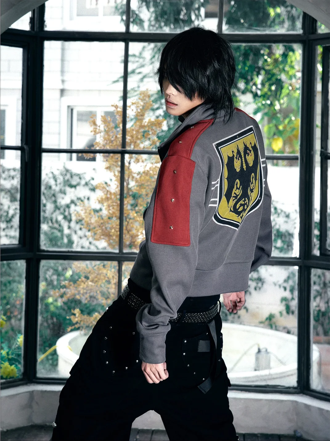 PAIKI | Knight Colorblock Stand Collar Fleece Sweatshirt