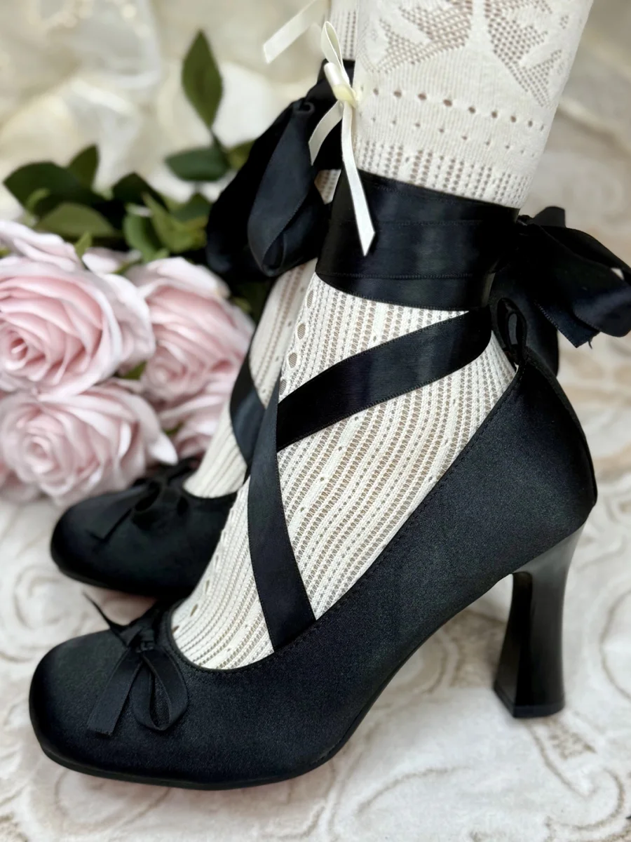 Dolly Bae | Satin Bow Ribbon Mary Jane Heels - 4