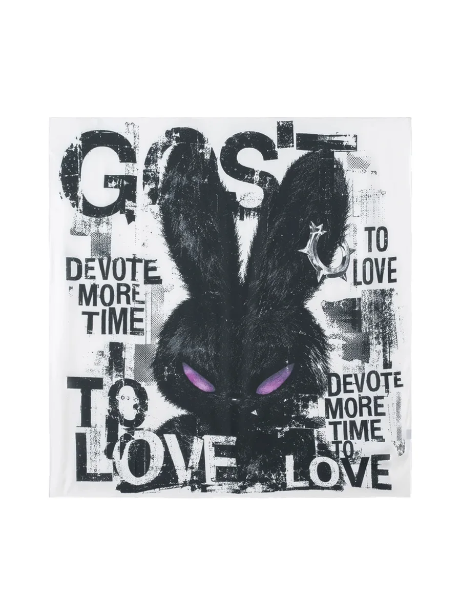GOST | Distressed Rabbit Print Square Scarf - 3
