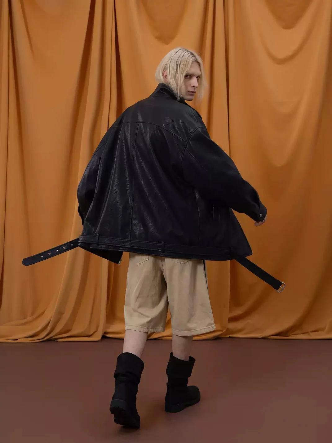 CLP | Oversized Belted Faux Leather Jacket