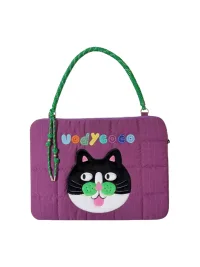Uodycoco | Quilted Embroidered Cat Dog Laptop Bag