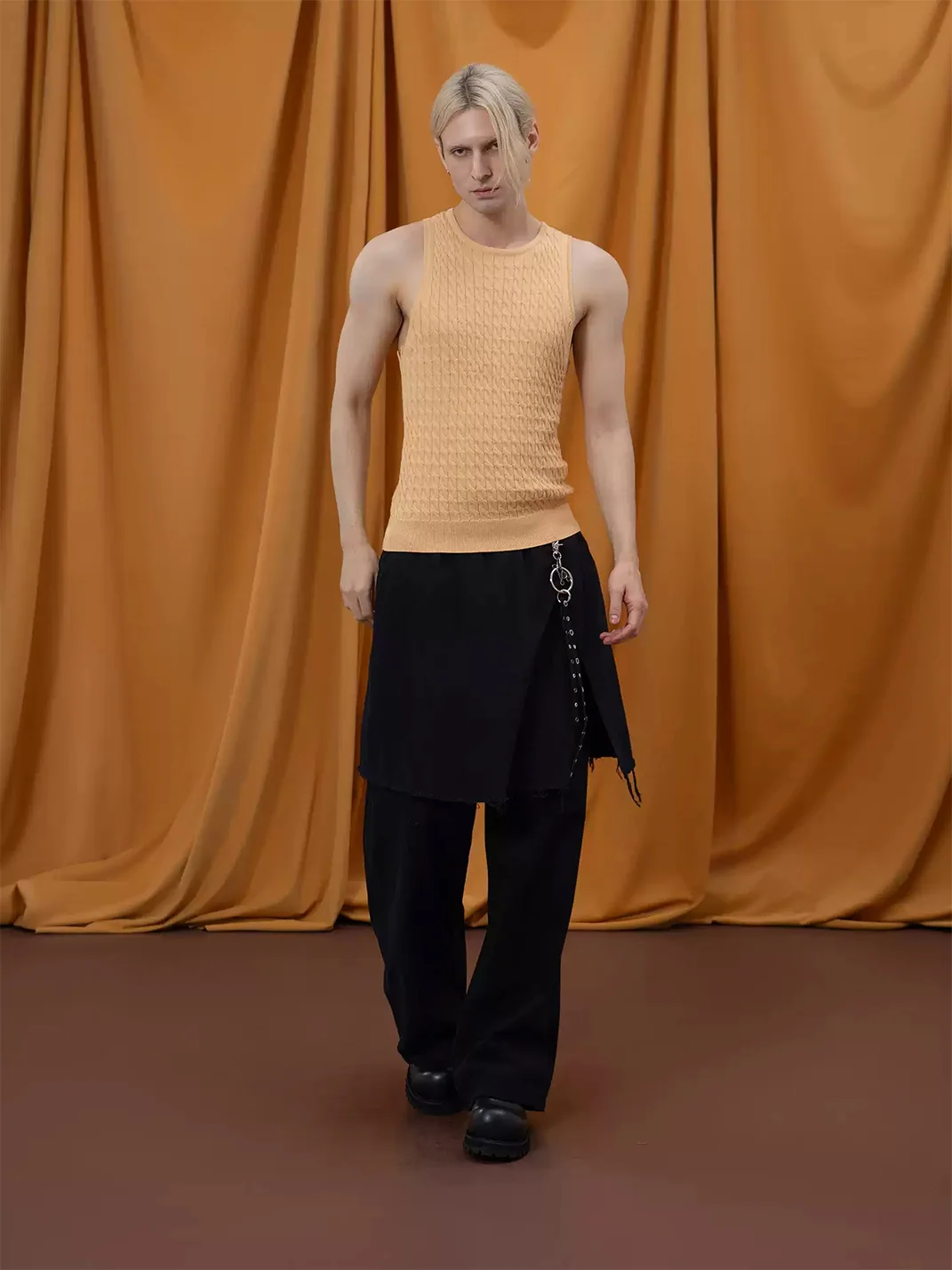CLP | Layered Wide-Leg Drawstring Pants